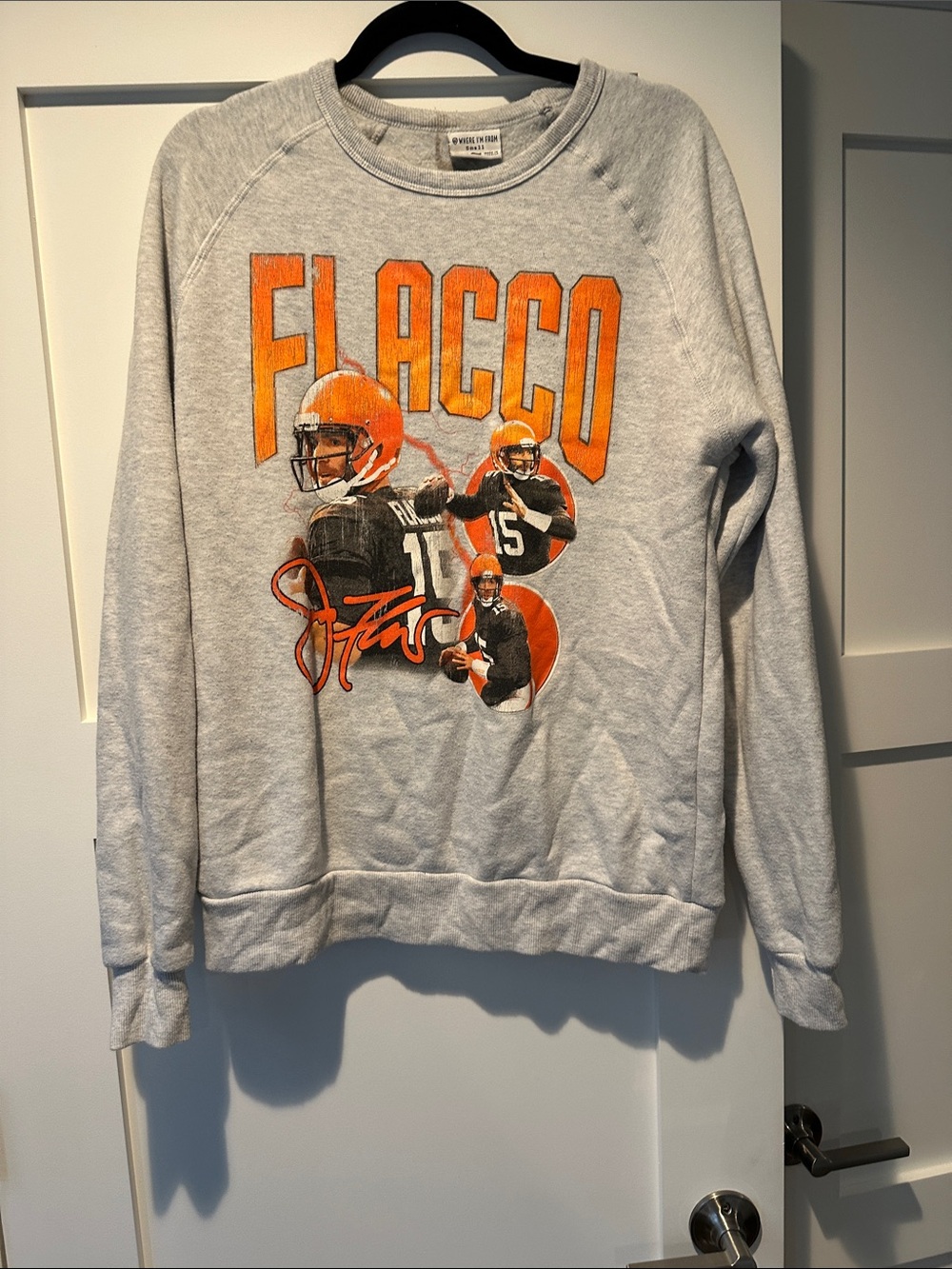 Men's Crewneck Sweatshirt - Gray with Orange Graphics